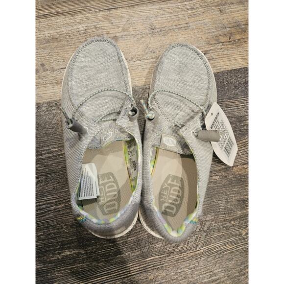 Hey dudes Wendy stretch peral river gray new womens size 8 slip on - Picture 6 of 7